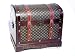 18.75 in w x 14.5 in d x 16.8 in ht, Wood Leather Embossed Wine Holder, Trunk