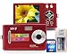 SVP DC-12DX-Red 12MP Max Thinnest DIGITAL CAMERA VIDEO w/ SOUND! (SVP 1GB High Speed SD Memory Card & AAA Rechargeable Set Included)
