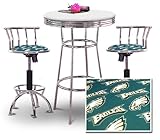 Chrome Bar Table & 2 Chrome Adjustable 24