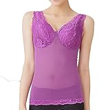 JCL カップ付きキャミソール バストアップ タンクトップ ボディシェイパー スタイルアップ インナー M パープル