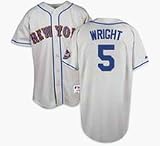 David Wright New York Mets Authentic Road Gray Jersey, With #5 (Size 56) from Majestic Athletic