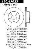 Centric Parts 120.47023 Premium Brake Rotor