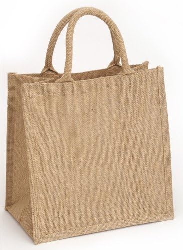 Natural Jute Burlap Handbag / Shopping Bag. (12, 20 X 20 X 10 Cm)