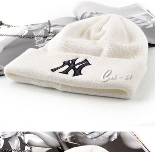 Unisex Men Women Hat Beanie Hip-Hop Wool Knitted Ski Cap Skull Warm Winter Cuff (White)