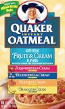 Quaker Instant Oatmeal, Fruit and Cream Variety Pack, 12.3-Ounce Boxes (Pack of 6)