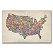Trademark Fine Art Michael Tompsett Canvas Artwork, US Cities Text Map VI, 22 by 32-Inch