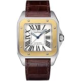 Best Buy Cartier Men's W20072X7 Santos 100 XL Automatic Yellow Gold Stainless Steel and Leather Watch