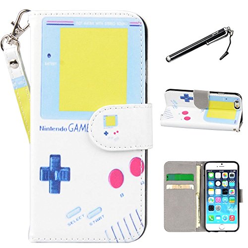 iPhone 6 Plus Case, 6 Plus Case, UrSpeedtekLive Premium PU Leather Funny Pattern Case Flip Cover with Card Slots & Stand For Apple iPhone 6 Plus/6s Plus 5.5 Inch, Game Boy