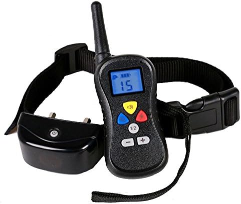 YiHorn 300 Meters Waterproof LCD Electric Shock Anti-bark Pet Dog Training Collar with Remote Electric Bark Device E-Collar for Training Dog Obedience (Black)