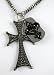 Rocker Jewelry Large Cross Fleur De Lis Dog Tag Pendant Combo