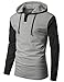 URBANCREWS Mens Hipster Hip Hop Henley Long Sleeve Pullover Hoodie