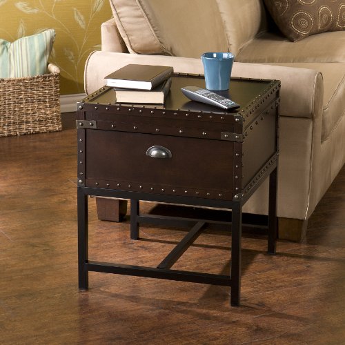 SEI Voyager Espresso Storage End Table