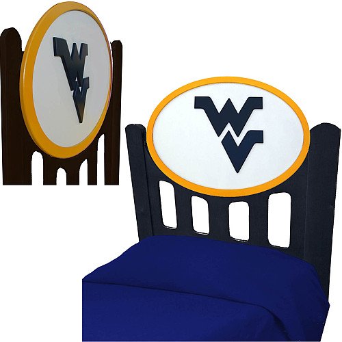 Fan Creations West Virginia Mountaineers Black Headboard Full Size