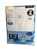 メンズ 半袖 V首 Tシャツ 白 L 2枚入