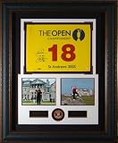 TIGER WOODS and JACK NICKLAUS - SIGNED & FRAMED - 2005 COMMEMORATIVE BRITISH OPEN DISPLAY