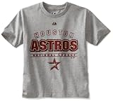 MLB Boys' Houston Astros Opponent Short Sleeve Basic Tee (Steel Heather, Medium)