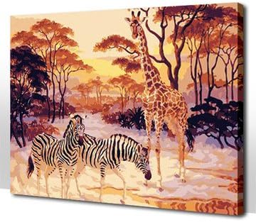 PBN Paintworks Paint By Number, Savannah , 16x20inches with frame