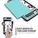 iPhone 6s Plus Case, Anuck Shockproof iPhone 6s Plus Wallet Case [Card Pocket] Anti-scratch Protective Shell Rubber Bumper Case with Slide Card Holder Slot for Apple iPhone 6 Plus 6s Plus - Light Blue
