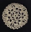 Khaki Star Pattern Crocheted Hair Bun Cover- LARGE