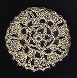 Khaki Star Pattern Crocheted Hair Bun Cover- LARGE