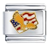 Animal American Flag And Eagle Italian Charms Bracelet Link