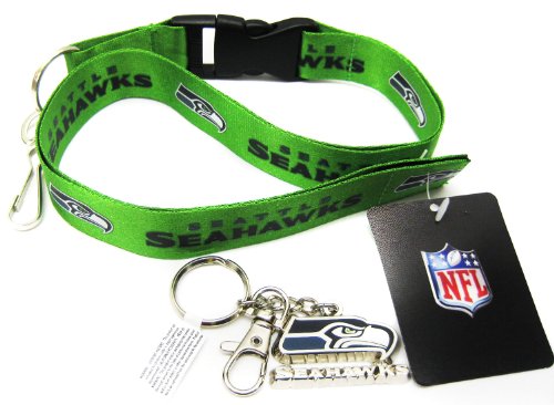 Light Green Seattle Seahawks Keychain Lanyard Pack