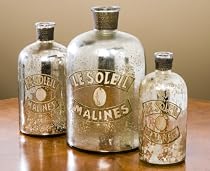 Malines Golden Mercury Glass French Antique Bottles