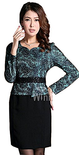 スーツワンピース 大きいサイズ ドレス レース 長袖 フェイクスーツ 上品 卒業式 入学式 カジュアル キュート エレガンス レディース 冬物 春物 可愛いスカーフ付き R786