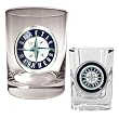 Seattle Mariners MLB Rocks Glass & Square Shot Glass Set - Primary Logo by Great American Products