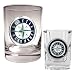 Seattle Mariners MLB Rocks Glass & Square Shot Glass Set - Primary Logo by Great American Products