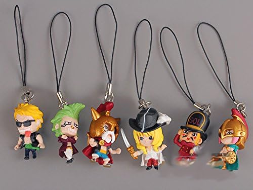 6pcs/set Anime One Piece Luffy Bellamy Bartoromeo Cavendish Mini Action Figures Toys Dolls Phone Rope Pendants OPFG320