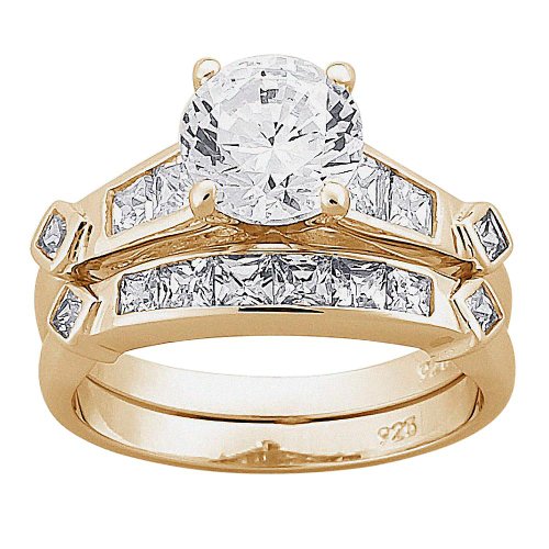 Personalized Gold Over Sterling Silver 8mm Engagement Band & Wedding Ring - Wedding Gifts