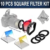 Kit for COKIN P Series System, Includes: Graduated Color Filters (Red, Blue & Yellow) + Filter Holder + Filter Lens Hood + Adapter Rings (52MM, 58MM, 62MM & 67MM) + 1 Ultra Fine Goja Microfiber Cleaning Cloth