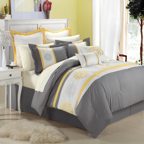 Sale Chic Home 8 Piece Embroidery Comforter Set Queen Beijing