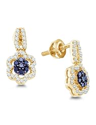 0.35 cttw. Diamond Flower Earrings 10K White Gold