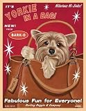 Retro Dog Art Yorkie Yorkshire Terrier Bag Print - 8X10, ready for framing.