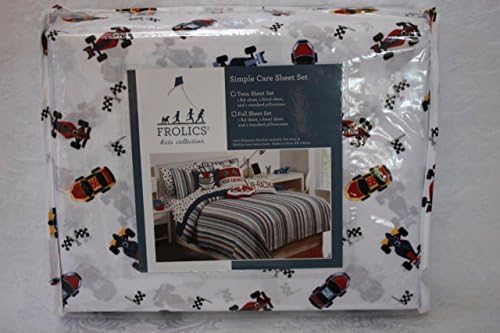FROLICS Kid's Collection 3 pc Sheet Set Race Car Team NASCAR TWIN SZE