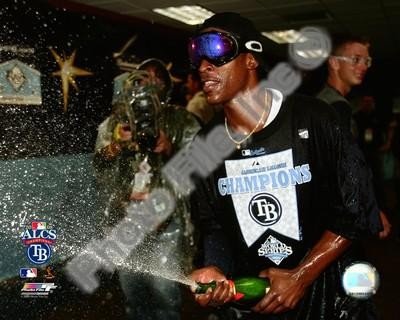 B.J. Upton Rays ALCS Champs with Champagne 8x10