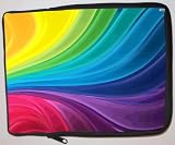 Rainbow Swirls Design Laptop Sleeve - Note Book sleeve - Apple iPad - Apple iPad 2 - Apple iPad 3 - Android sleeve - can be used for for Fujitsu, Kindle, Samsung, Dell, Acer, ASUS Eee PC, Gateway, HP, Sony, Compaq, IBM, Mac, Sharp, Toshiba models - Unisex - Ideal gift for all occassions!
