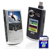 SVP T300 Grey HD 720p POCKET CAMCORDER, YouTube Uploading Software / 4GB Memory Card
