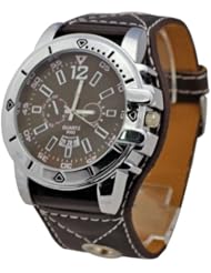 HACBIWA 2013 Classic Men Women Brown Letheroid Wrist Watches Big Dial Watches
