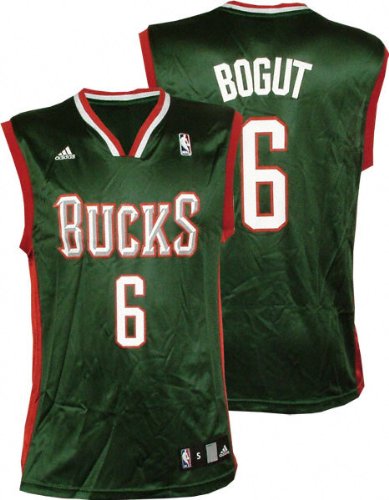 Andrew Bogut Youth Jersey: adidas Green Replica #6 Milwaukee Bucks Jersey