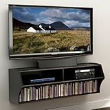 Prepac Altus Wall Mounted Audio/Video Console, Black
