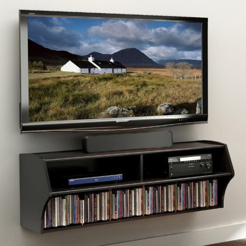 Prepac Altus Wall Mounted Audio/Video Console, Black