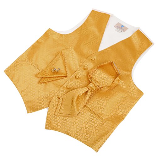 YGB1D01 Great Polka Dots Luxury Gift Vests Cufflinks Hanky Ascot Tie By Y&G