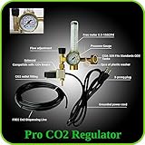 Hydroponics (Co2) Regulator Emitter System with Solenoid Valve Accurate and Easy to Adjust Flow Meter Made of High Quality Brass - Shorten up and Double Your Time for Harvesting!