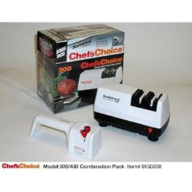Click here to buy Chefs Choice 100 430 Combo Pack (Electric and Manual Serrated Knife Sharpener) by Chef's Choice.
