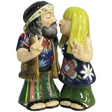 93918 Westland Giftware Mwah Magnetic Hippie Couple Salt and Pepper Shaker Set, 3-3/4-Inch