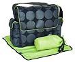Charcoal Dot Messenger Diaper Bag in Green