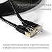 Hexagon Network - Ethernet Cable Cat7 Flat 15ft Black, Shielded (STP) Network Cable Cat 7 Flat Slim Ethernet Patch Cable, Internet Cable with Snagless RJ45 Connectors - 15 Feet Black